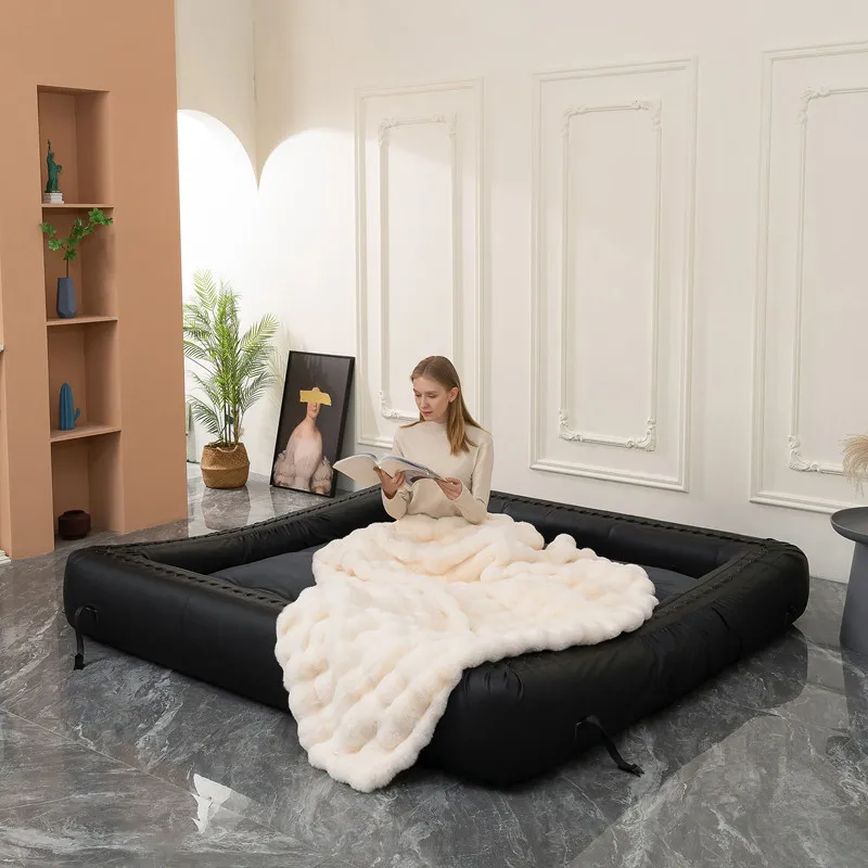 Cat scratching leather sofa dual-purpose folding modern simple Internet celebrity sitting three sofa