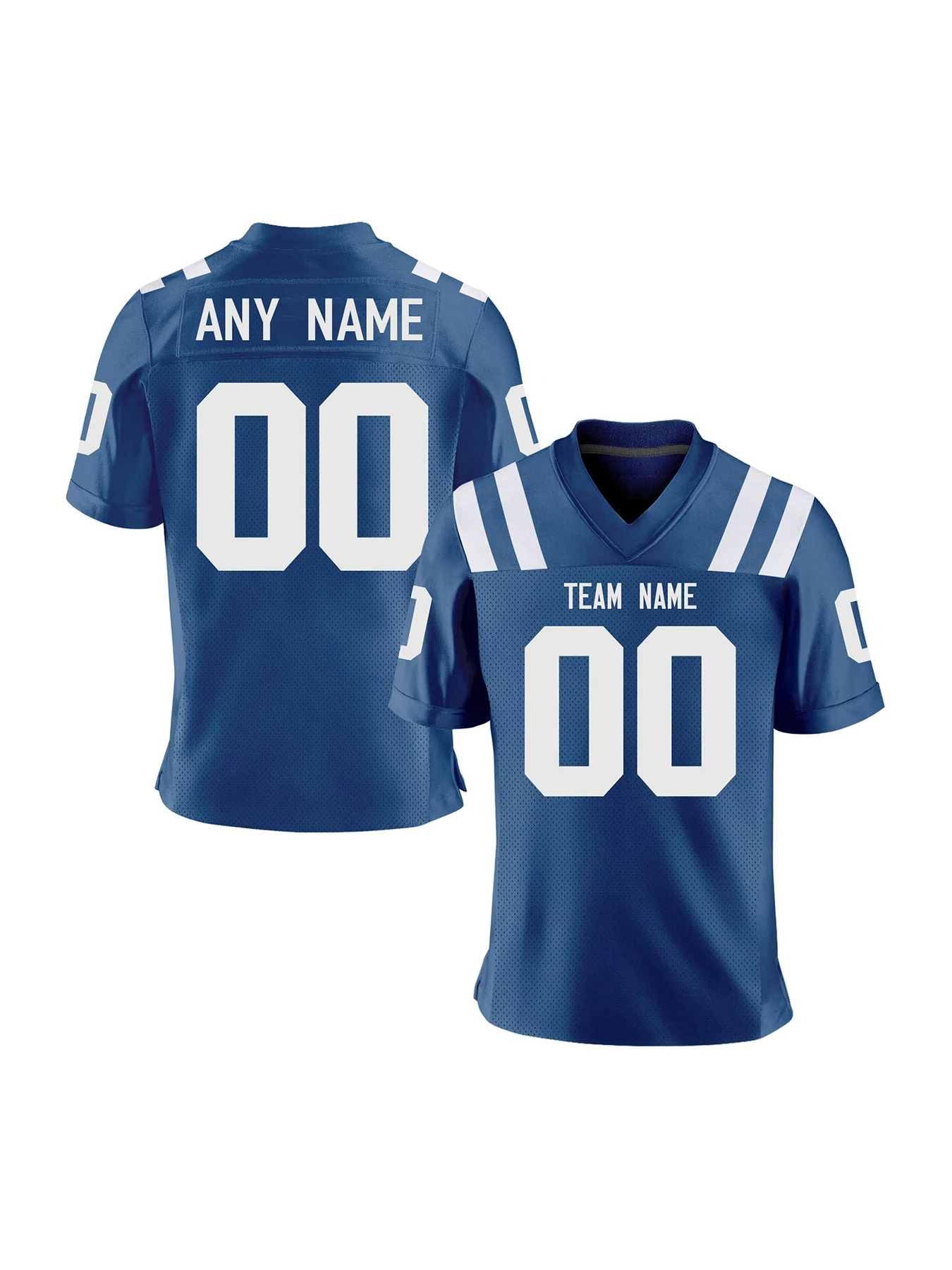 Custom White Blue American Football Jersey for Men Women Youth Kids Personalized Printed Team Name Number Sportwear Fans Gift