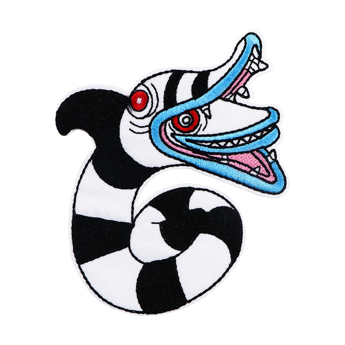 Terror Snake Head Embroidered Magic Patch For Clothing Cute Patches On Clothes DIY Badges On Backpack