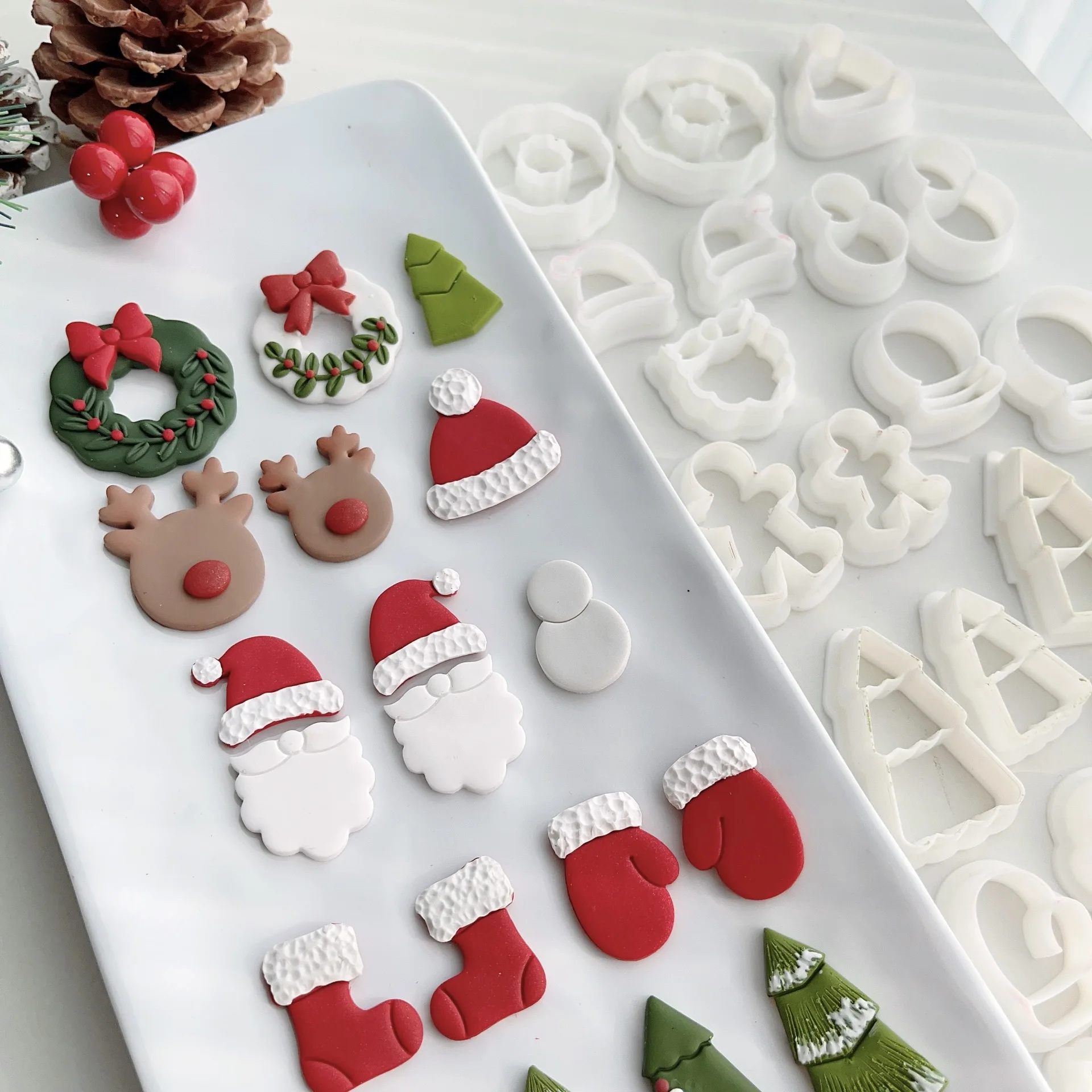 

Clay Mold Christmas Winter Ear Cuff Earrings Christmas Soft Clay Molds Handmade DIY Molds