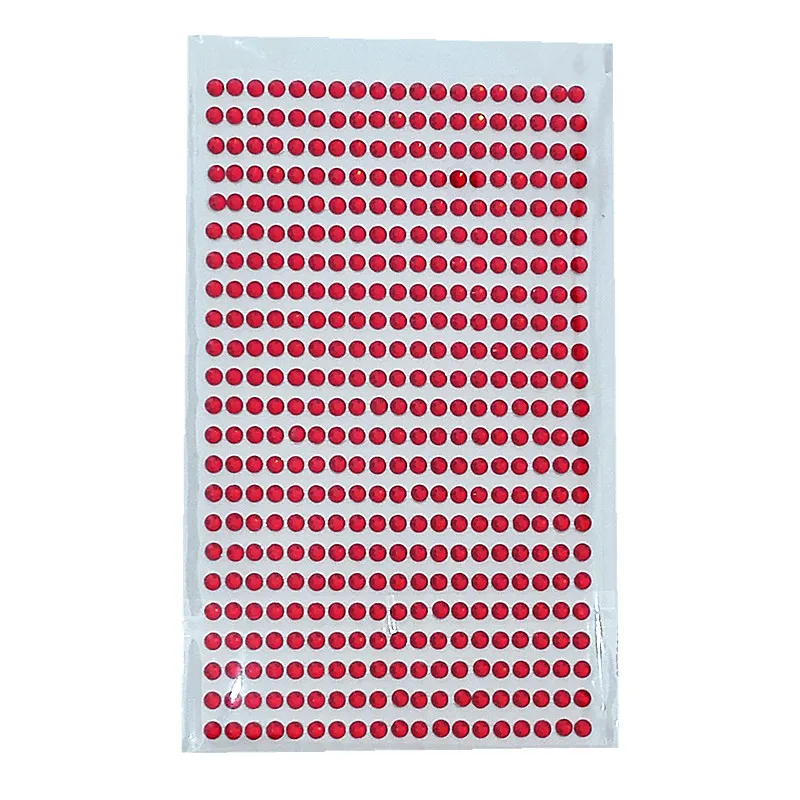 437 Pcs Self Adhesive Round Red Rhinestone Stickers, 4mm Diameter for DIY Crafts and Decoration with No Mess