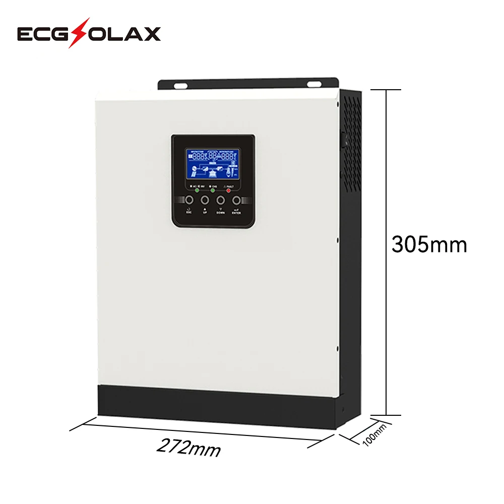 ECGSOLAX Off Grid Solar Inverter PWM 2400W 24V 80VDC Pure Sine Wave Hybrid Inverter Built-in PWM Solar Charge Controller 230VAC