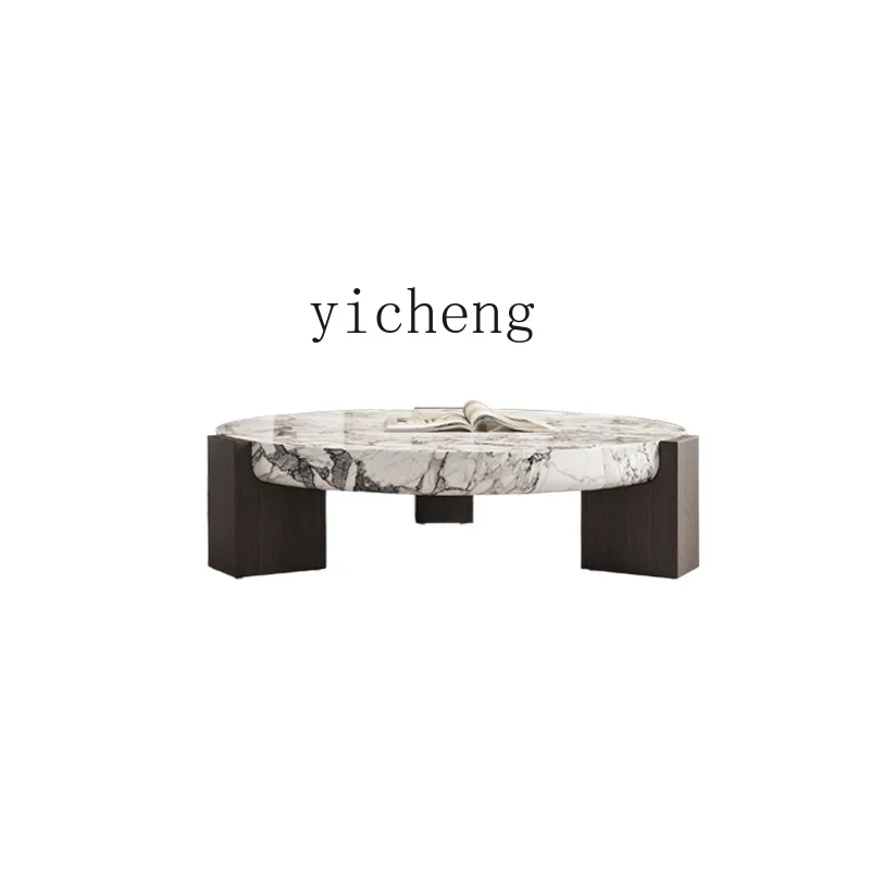 

YY Marble Coffee Table Living Room Home Coffee Table Light Luxury High Sense Side Table