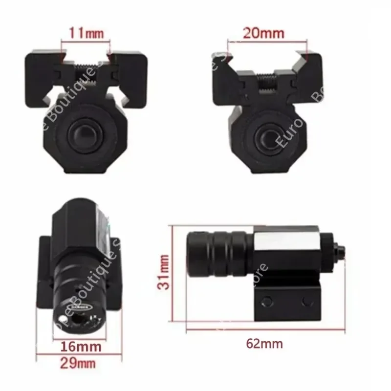 Mini Red Dot Laser Sight 805, Adjustable Red Laser Pointer, 11mm/20mm Rail Mount, Tactical Sight for Hunting Rifle Pistol - view 5