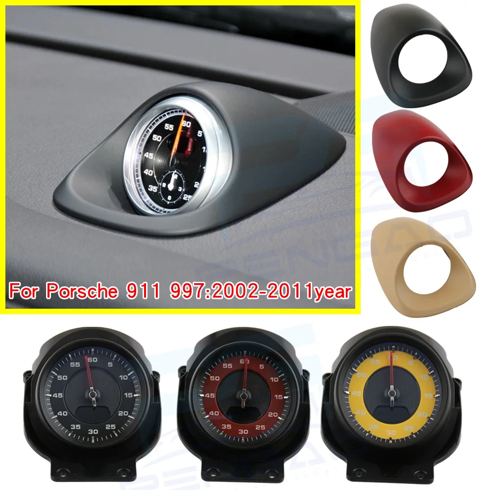 For Porsche 911 997 Car Dash Clock Watch Dashboard Stopwatch Cover Chrono Interior Car Modification Parts Automatic Transmission