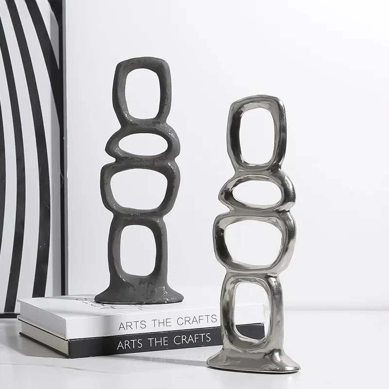 Creative Minimalist Ceramic Ornaments Abstract Art Sculpture Home Accessories Living Room Statue Miniatures Decoration Crafts