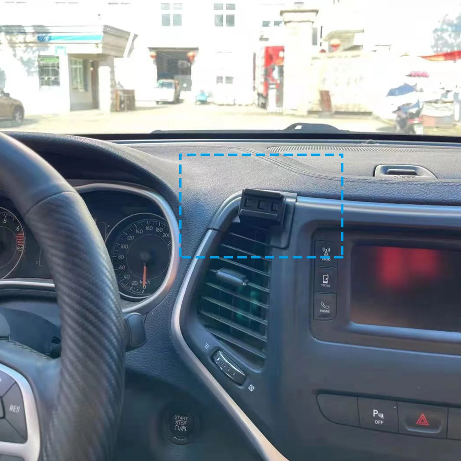 حامل هاتف السيارة المحمول لسيارة جيب شيروكي 2014 ~ 2021 ملحقات نظام تحديد المواقع قوس الملاحة حامل السيارات #3