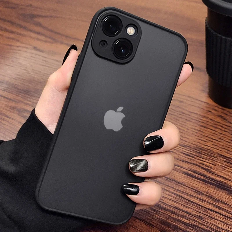 Funda de Teléfono Mate de Lujo Resistente a Impactos para iPhone 15 14 13 12 11 16 17 Pro Max Air Plus, Cubierta Transparente con Bumper