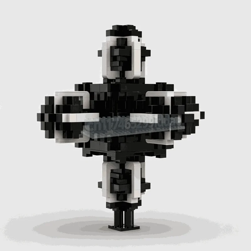 1614PCS MOC Abstract Geometric Fractal Snowflake Sculpture Black White Model Custom Puzzle DIY Assembly Building Blocks Toy Gift