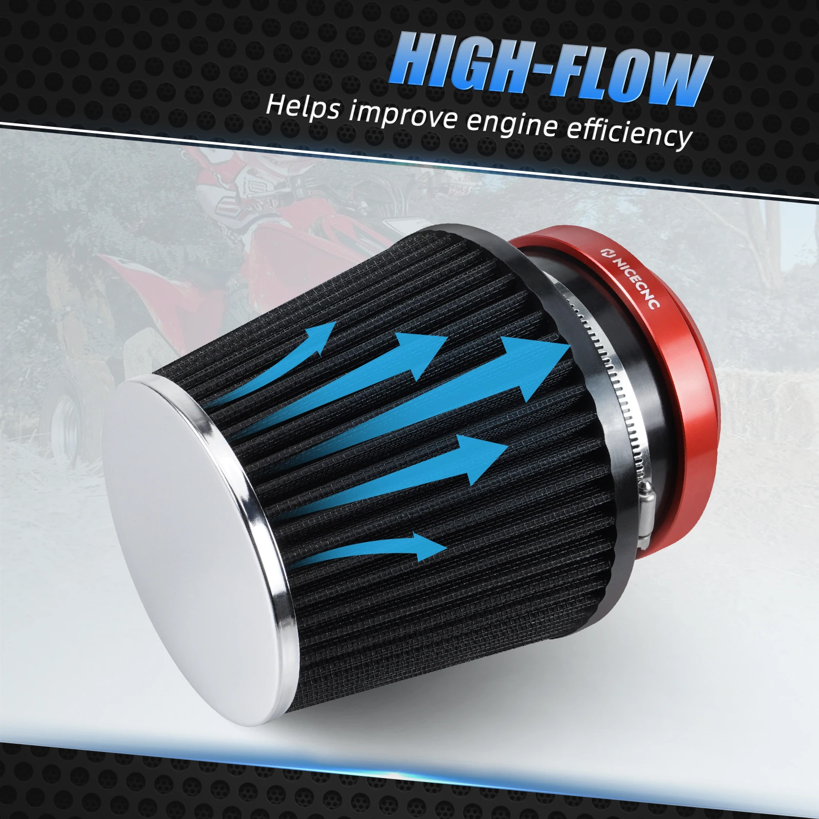ATV-Luftfilter-Ansaugsatz für Honda TRX450R Honda TRX450ER 2006–2014 TRX 450R Aluminium mit hohem Luftvolumen 17211-HP1-600 – Detail 7