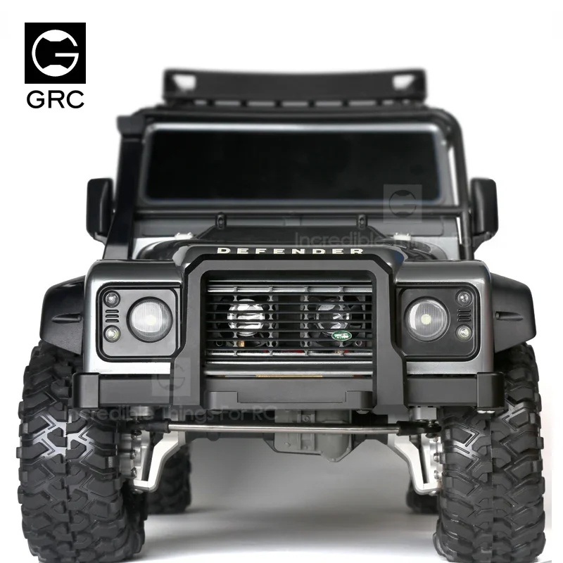 GRC #7075 Aluminum Grill w/ Logo Badge For 1/10 RC Crawler TRX-4 Defender Upgrade Option Parts Accessories #GAX0081AS/AB