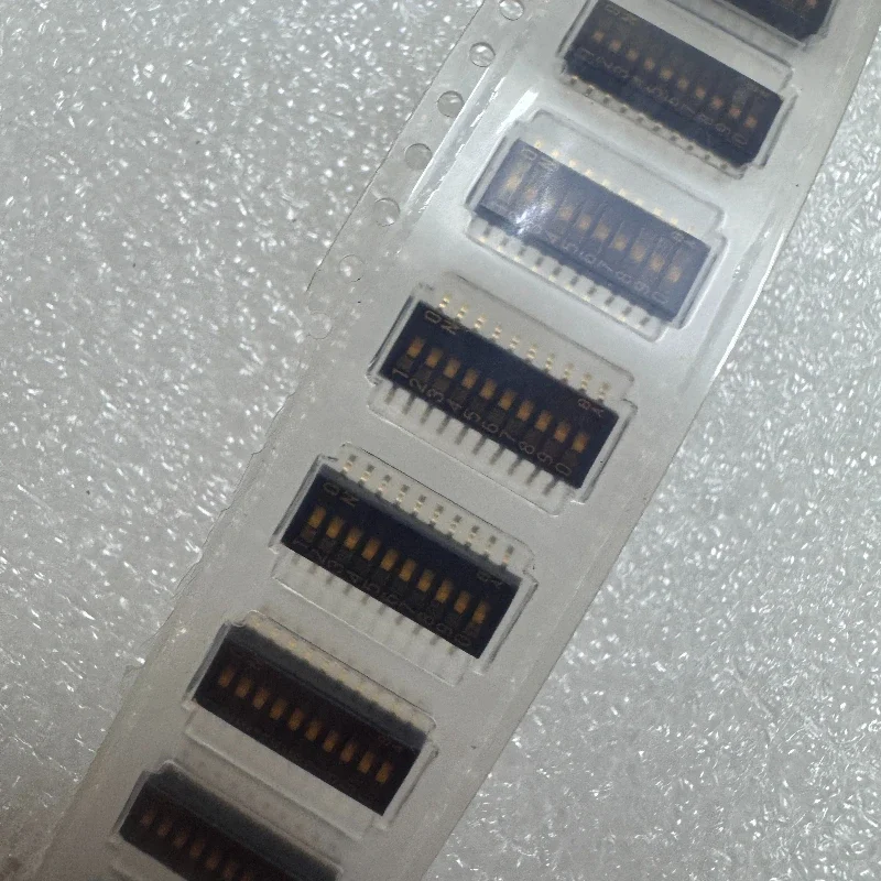 10pcs CHS-10TB DIP Switch, SPST, 10 Position, 1.27mm Pitch, Slide Type, SMD