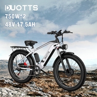 Duotts-vélo électrique F26, 750W x 2, moteur injuste, batterie 48V 20Ah, 26x4.0 Fat pulls, clignage à 55 °, vitesse maximale 55 km/h, VTT