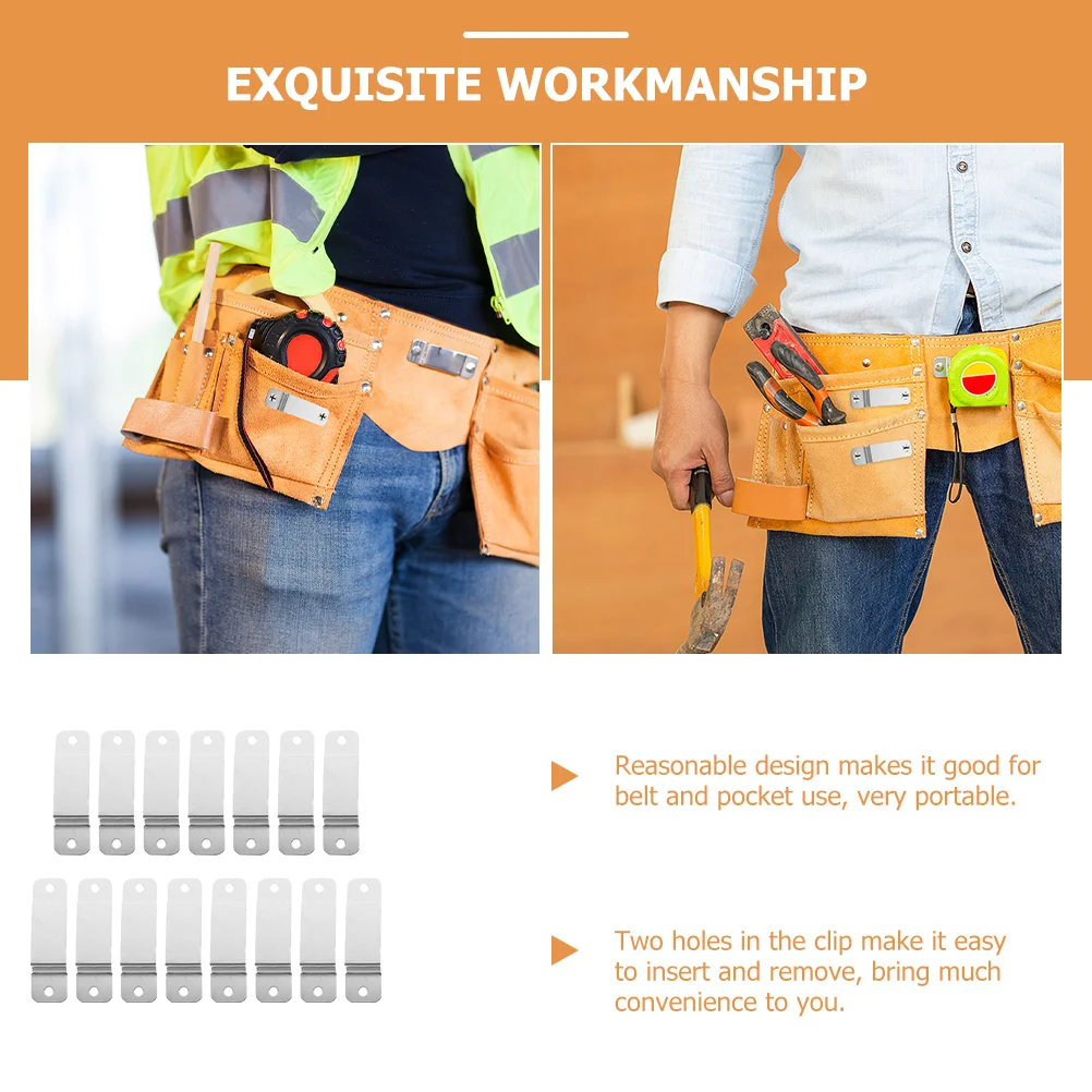 

15Pcs Iron Tape Measure Holders Sturdy Clip for Pocket Tool Belt Easy Insert Remove Snug Fit Ladders Garages Workshops