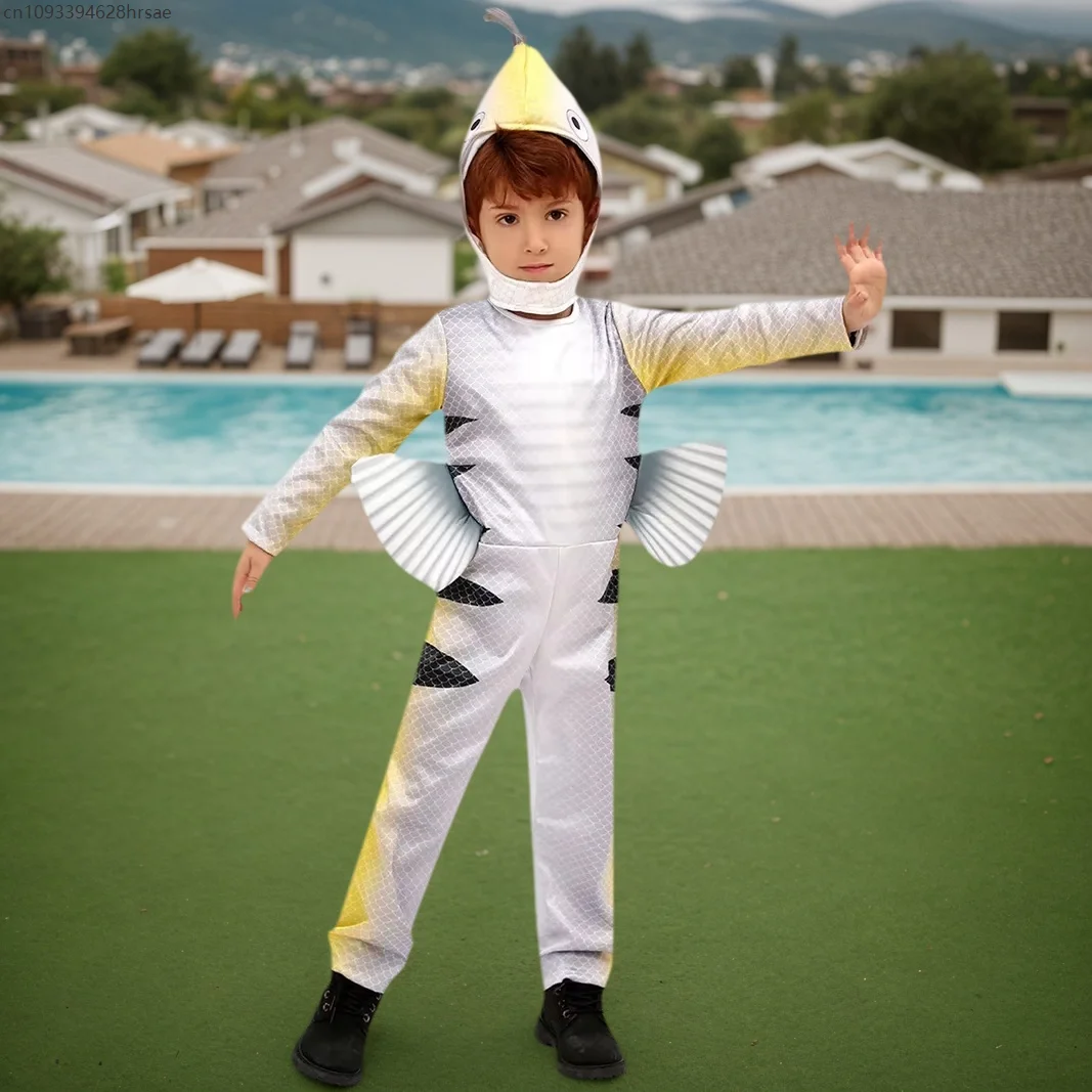 

Children's Animal Jumpsuit Flatfish Cosplay Clothing Children's Party Stage Performance Costumes Halloween Christmas Cosplay