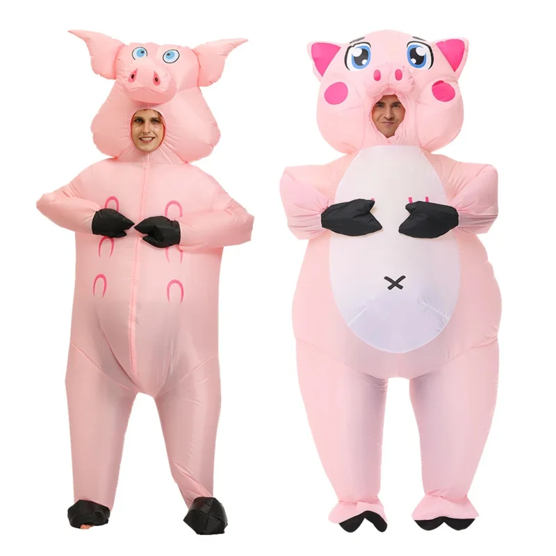 Adult mascot pink pig inflatable costumes Halloween cosplay costumes for Man Animal Party rode play dissfz pa9283