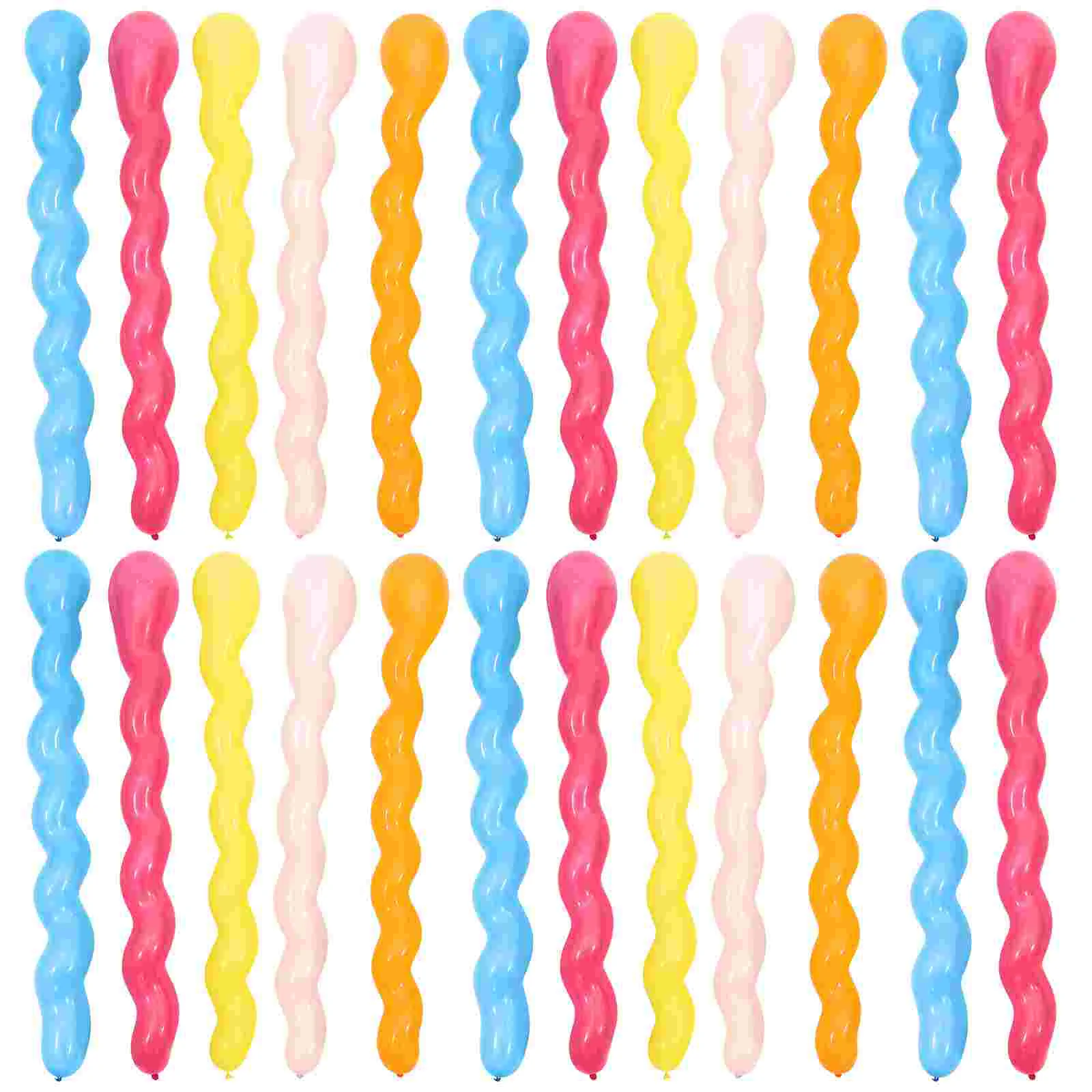 

100 Pcs Long Balloons Twisted Spiral Latex Party Assorted Color Thicken Emulsion