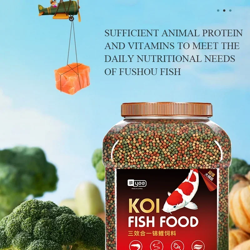 YEE Granular Mezclado Koi Alimento para peces Oro Alimento para peces Suministros para mascotas en bolsas