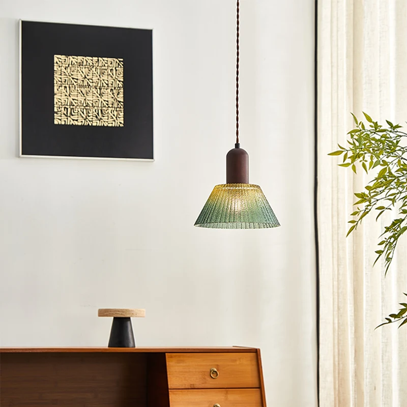 Vintage Pendant Light Glass Pendant Lamp Reative Living Room Lamp Simple Bedside Lamp Japanese-style LED Hanging Loft Lighting