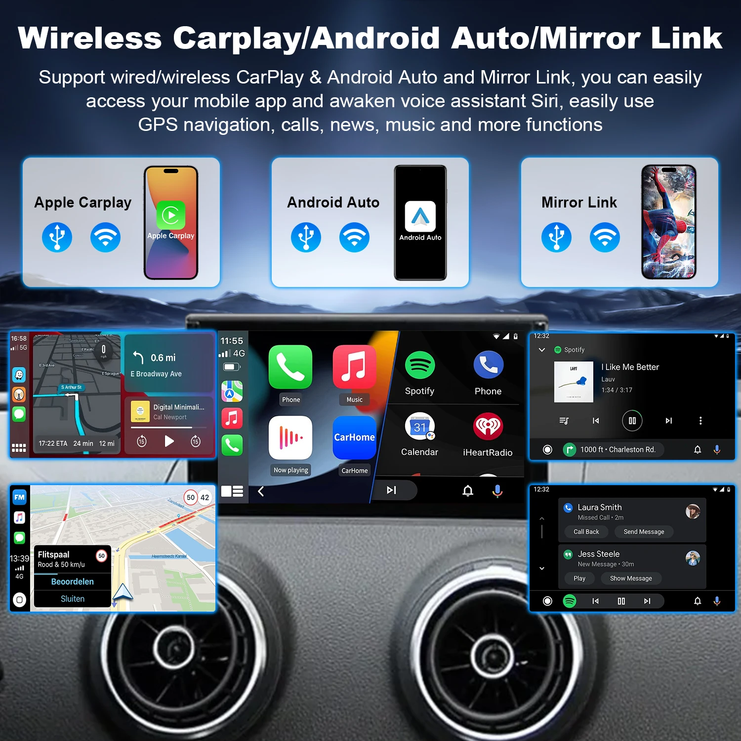 Wireless Apple CarPlay Android Auto Original Screen Upgrade for MIB 2 & 3G MMI System A4 A4L A5 Q5L