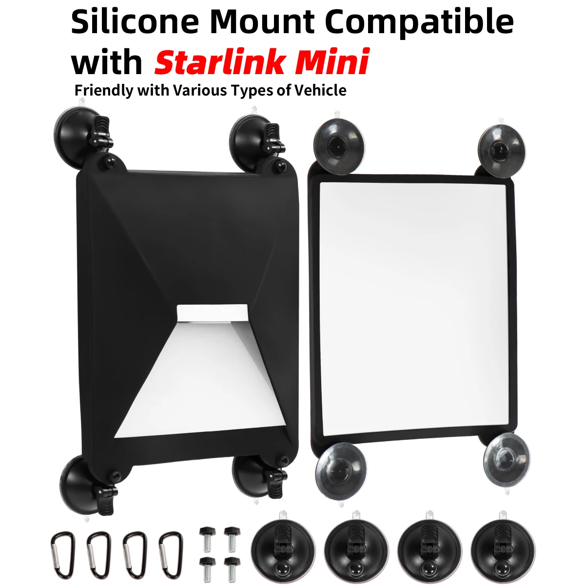 Silicone Mount Compatible with Starlink Mini, Tool-Free Suction Cup Mount, Starlink Mini Liquid Protective Cover Suction Mount