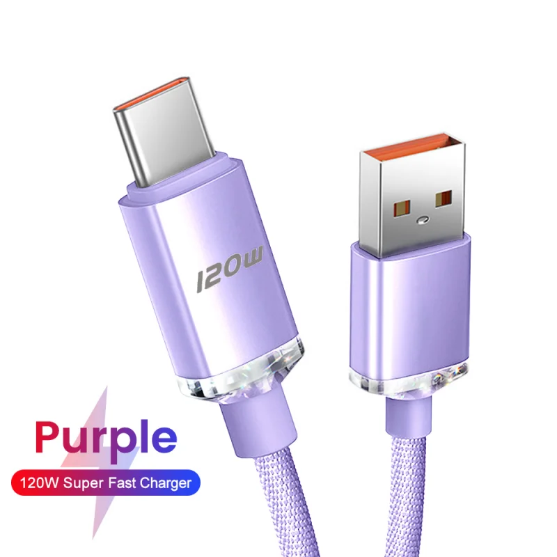 USB C Type C Cable 120W 6A Fast Charging Data Cord For iphone 16 15Pro max Huawei Samsung Huawei Xiaomi Universal Charging Cable