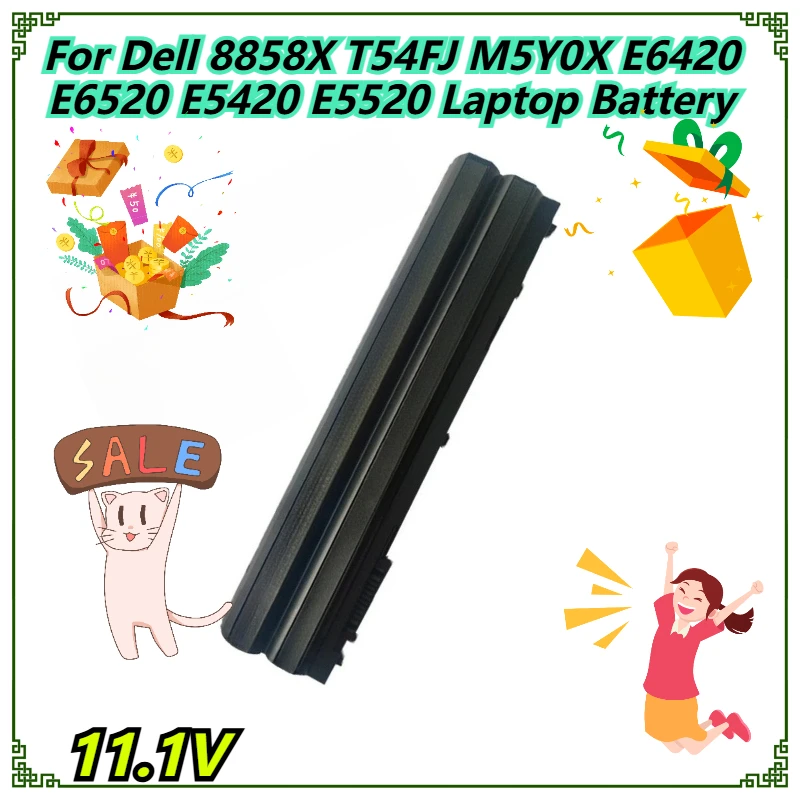 

For Dell 8858X T54FJ M5Y0X E6420 E6520 E5420 E5520 Laptop Battery 11.1V