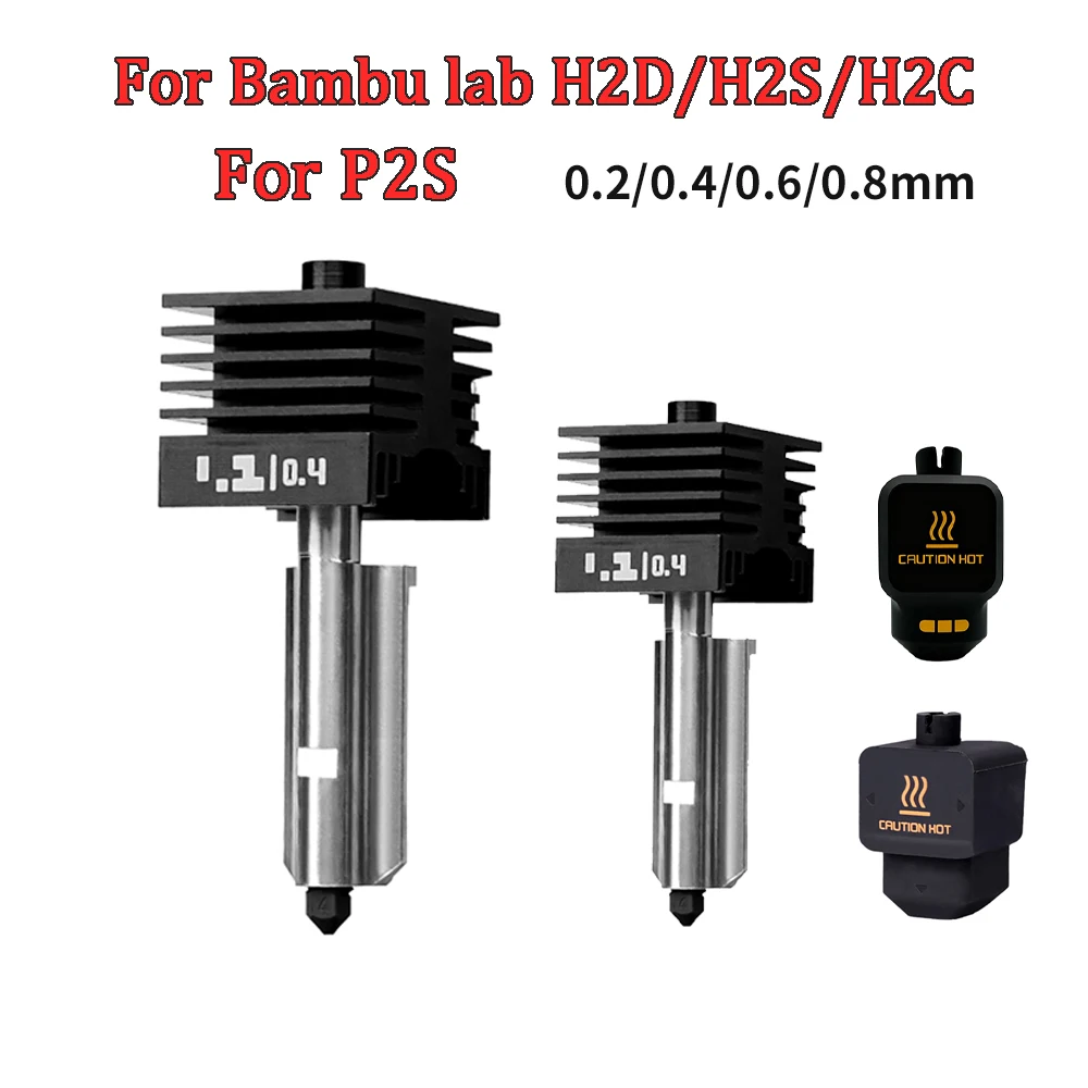 Zestaw Hotendu H2D H2S do Bambu Lab A1/A1 Mini H2C Szybki Hotend 0.2/0.4/0.6/0.8mm Stal hartowana Części do drukarek 3D