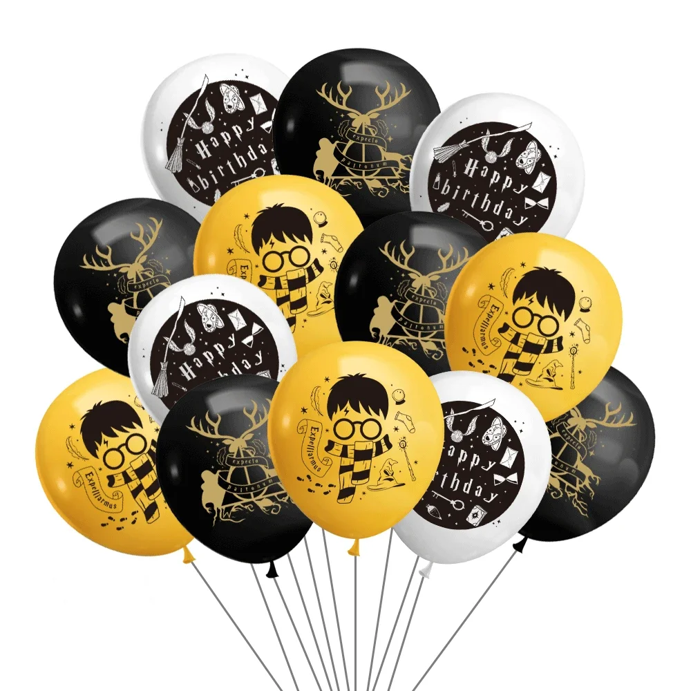 Cartoon Magic Academy Verjaardagsfeestje Supply Wegwerp Banner Cake Topper Hangende Vlag Ballonnen Set Hot Harries Decoratie