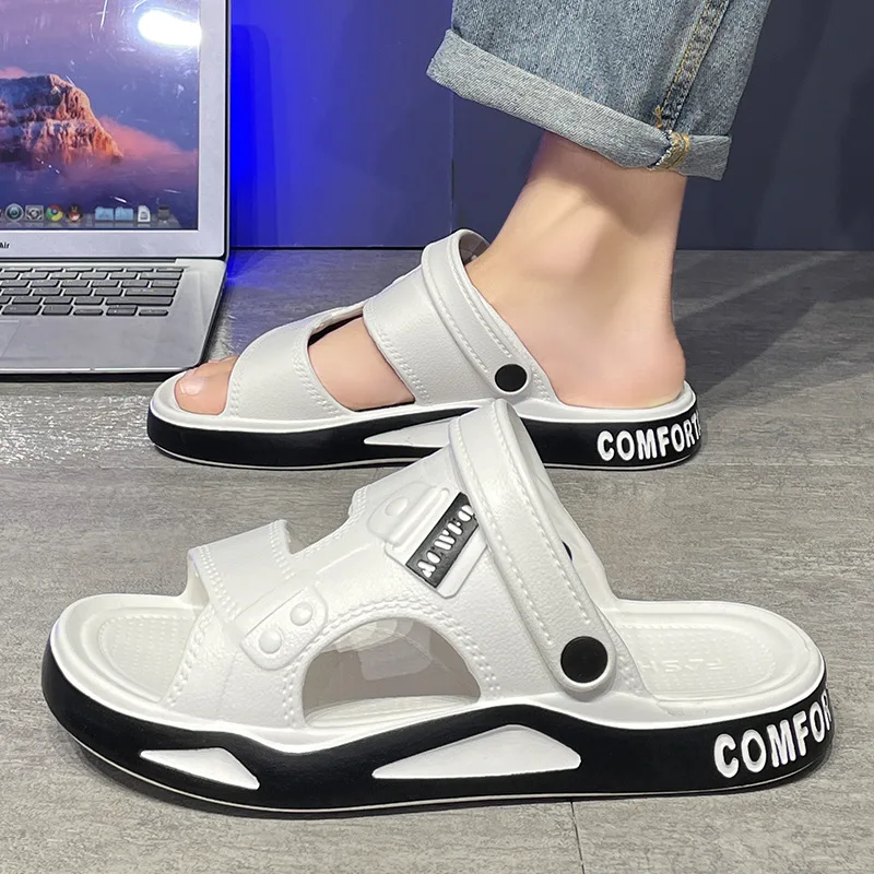 

2025 New Slippers for Men Fashion Casual Sport Sandalias Summer Vacation Beach Slippers Light EVA Slippers Open-toe Men's Slides