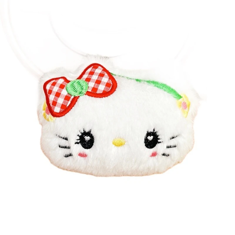 Kawaii Sanrios Hellokittys Plush Keychain Pendant Cute Cartoon Kitty Cat Plushie Key Chain Car Keyring Bag Hanging Girls Gifts