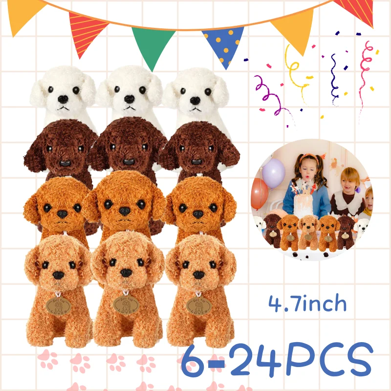 6–24 Stück Teddy-Hund, große Menge „Adopt a Puppy“, Partygeschenke, Kuscheltiere, Schlüsselanhänger für Kinderspielzeug, Abschlussfeier, Babyparty, Geburtstagsgeschenke