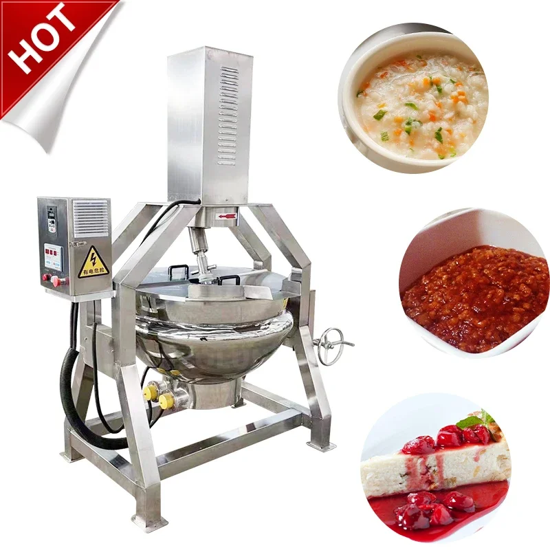 Industrial Automatic Tilting Planetary Gas Electric Food Cooking Mixer Machine, Sauce Jacketed Kettle, Cooking Pot with Mixer