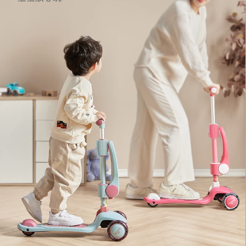 Wear-resistant Anti Collision and Anti Rollover Children Scooter Can Adjust One Key Folding Boys and Girls Riding A Scooter