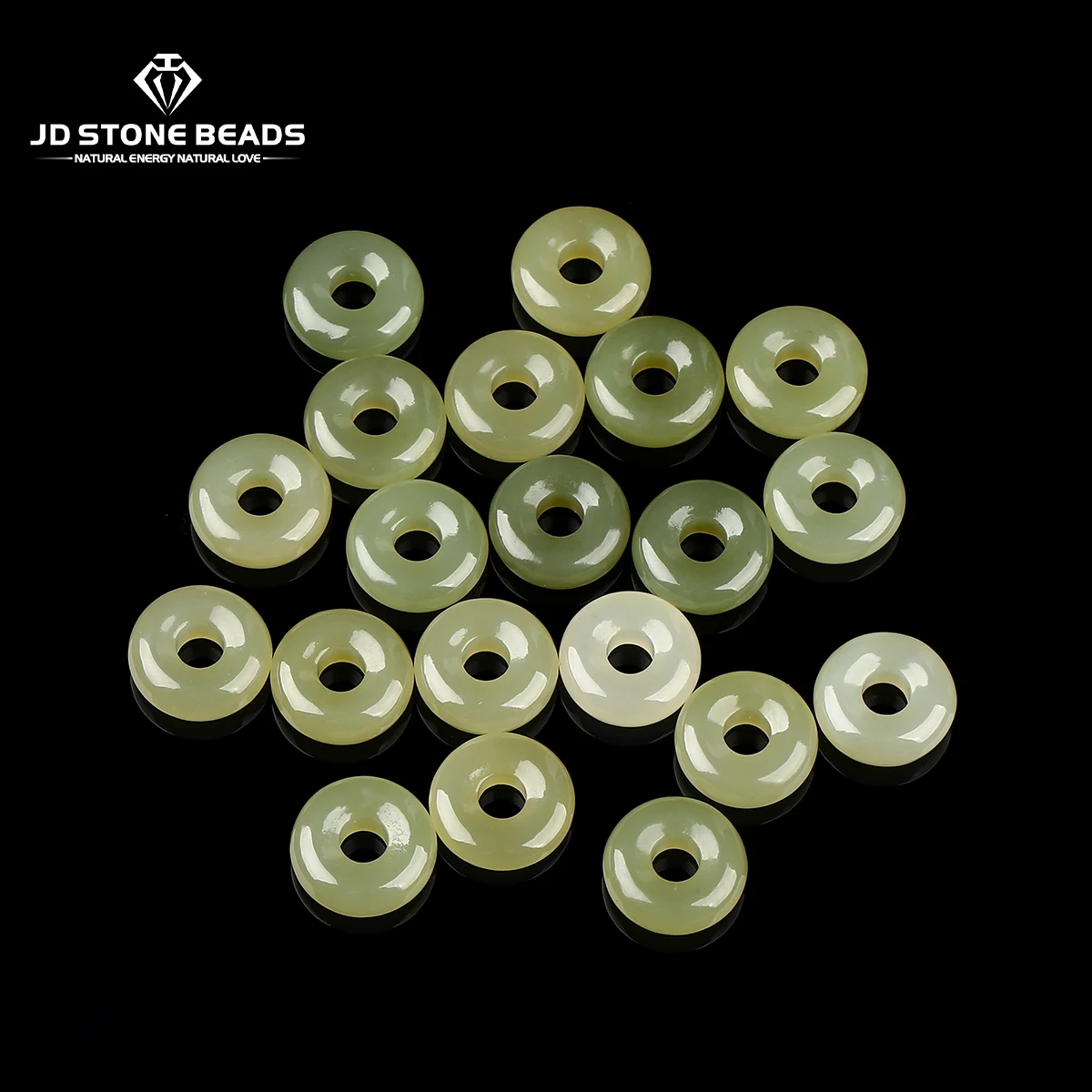 1 Pc Natural Stone Hetian Jade Donut Bead Round Hoop Bead Component for Jewelry Making DIY Necklace Bracelet Pendant Accessory
