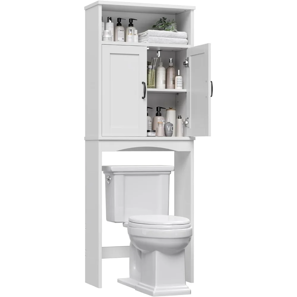 

Over The Toilet Storage Cabinet With Adjustable Shelf and Double Doors Bathroom Furniture Home