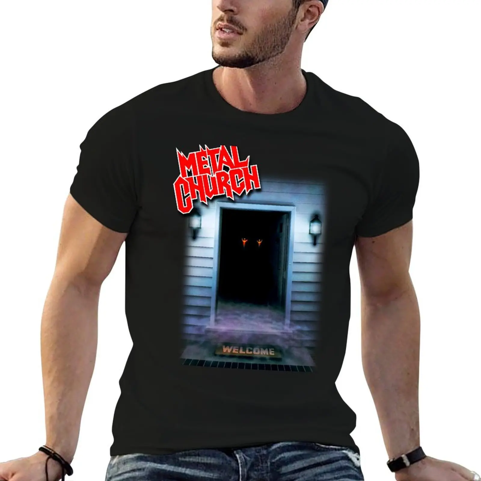 The Dark by Metal Church - Classic Old School Heavy Power Thrash Metal T-Shirt t shirt men 100% cotton luxury brand T-Shirt