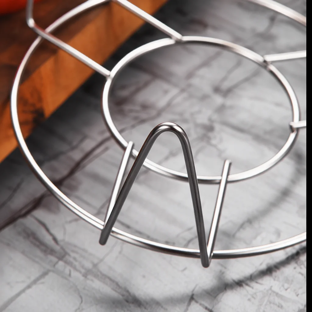 Kitchen Stainless Steel Steam Pot Rack Round Heat Resistant Trivet Cooking Gadgets Durable Steamer Holder Tray