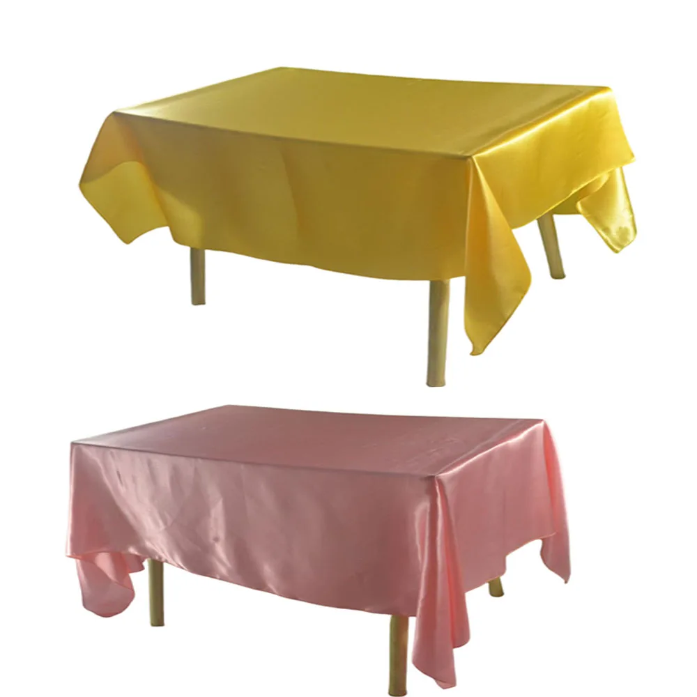 

Rectangle Tablecloth Satin Table Cloth Overlays Wedding Decoration Table Cover For Christmas Baby Shower Birthday Home Banquet