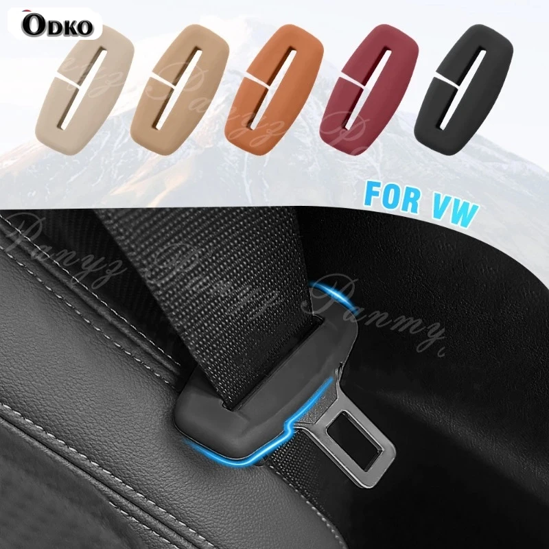 

1PCS For VW Volkswagen Golf Polo Tiguan R line Rline Car Seat Belt Buckle Protector Cover Soft Silicone Interior Accessories