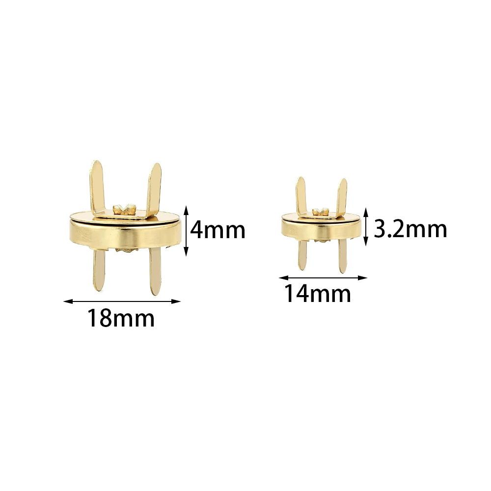 10 Sets 14/18mm Metall-Magnetverschlüsse Automatische Adsorptions-Schnallen für Handtaschen Geldbörsen Basteltaschen Zubehör – Detail 1