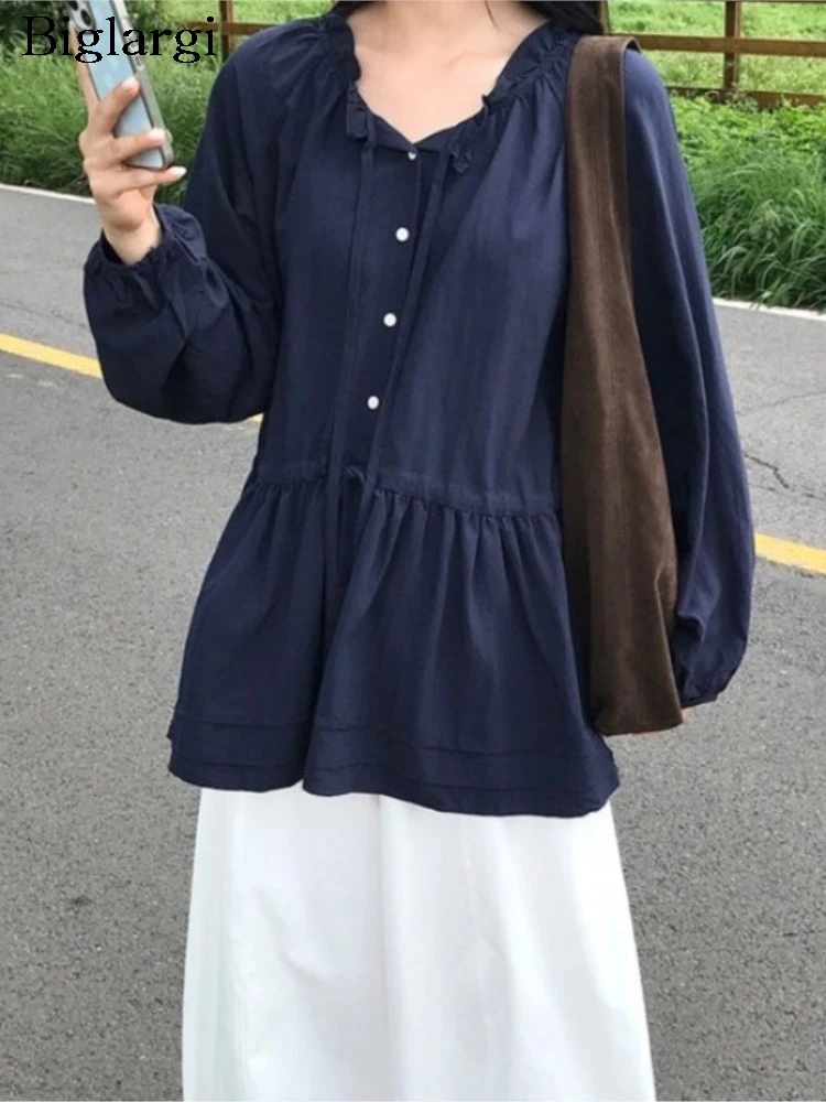 

Spring Shirts Women Loose Long Sleeve Slim Waist Fashion Korean Style Ladies Blouses Casual Woman Shirt