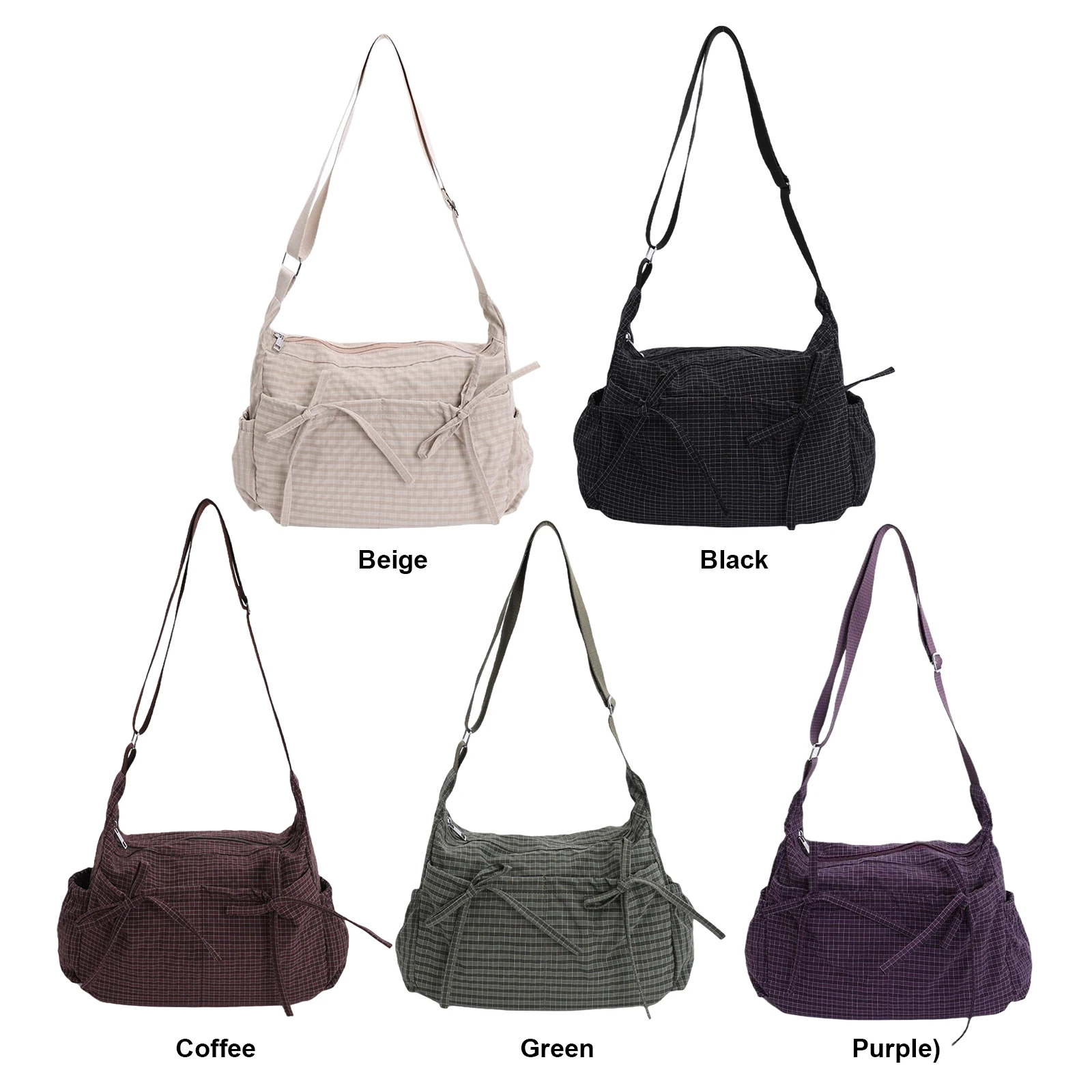 

Women Checkered Shoulder Bags Lazy Style Underarm Bag for Work Shopping Travel College