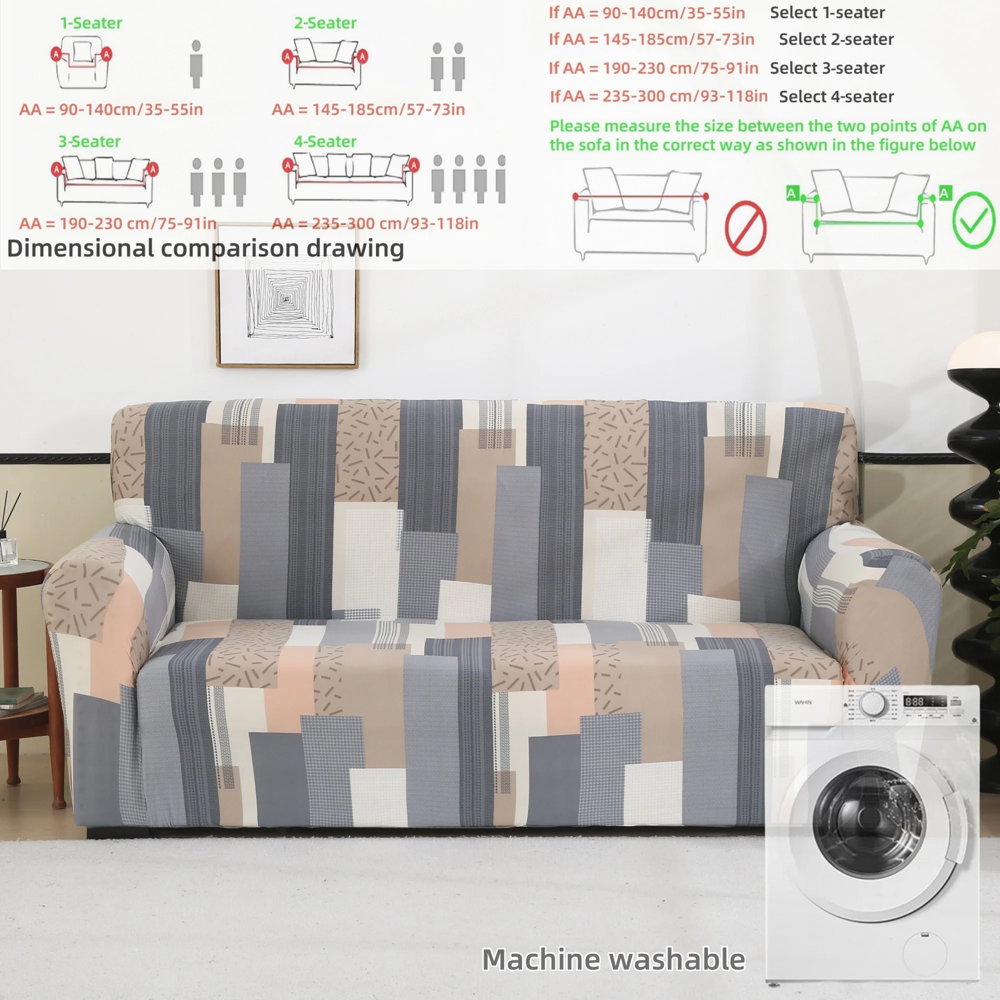 Modern Artistic Milk Silk Sofa Slipcovers - Stretch Durable 1/2/3/4 Seats Living Room Protector, Year - Round Beauty