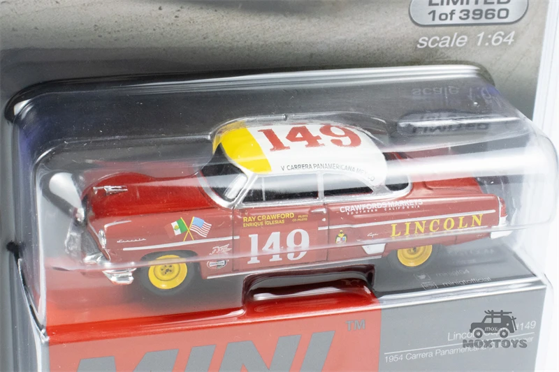 MINI GT Mijo Exclusives  1:64 Lincoln Capri 1954 Carrera Panamericana Class Winner #149 LHD Model Car