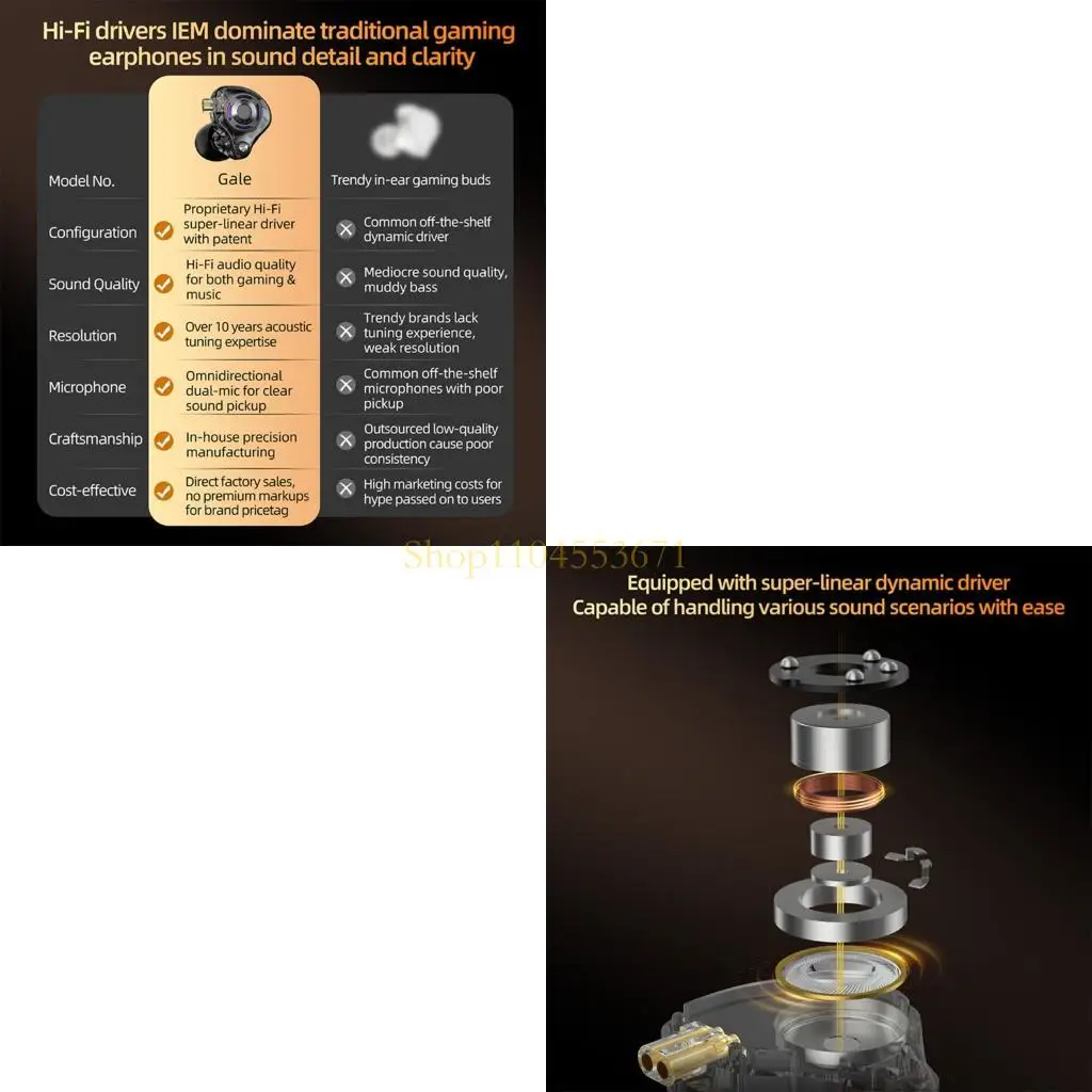 Best Seller Professional Acoustics Gaming Headphones Wire Earphones Dynamic Bass Headsets