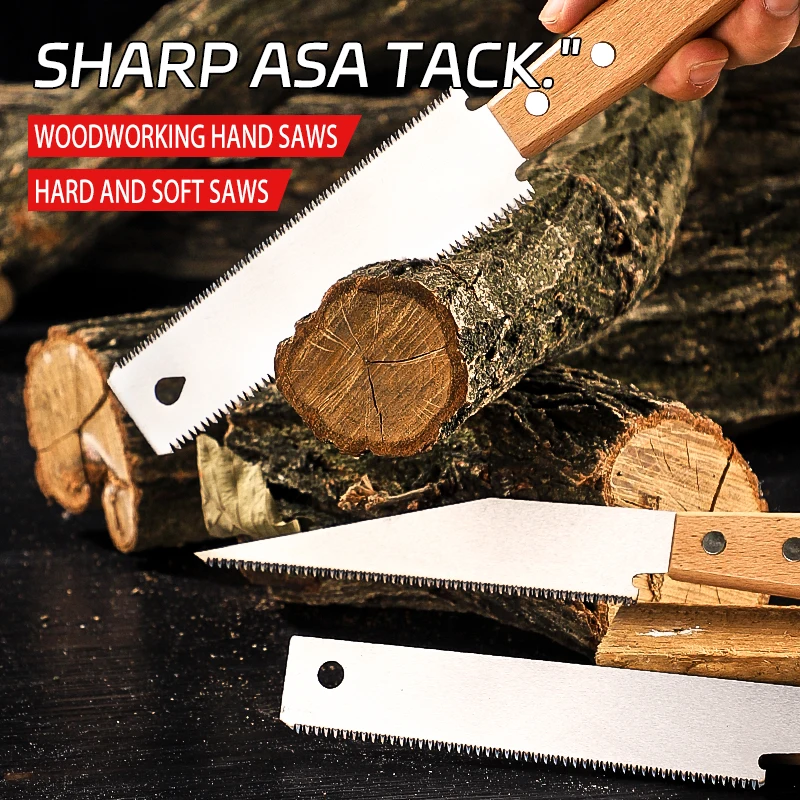Hand Saw Double-sided Saw Flexible Blade for Flush Cutting Household Woodworking Tools Fine Tooth Precision Flat Saws