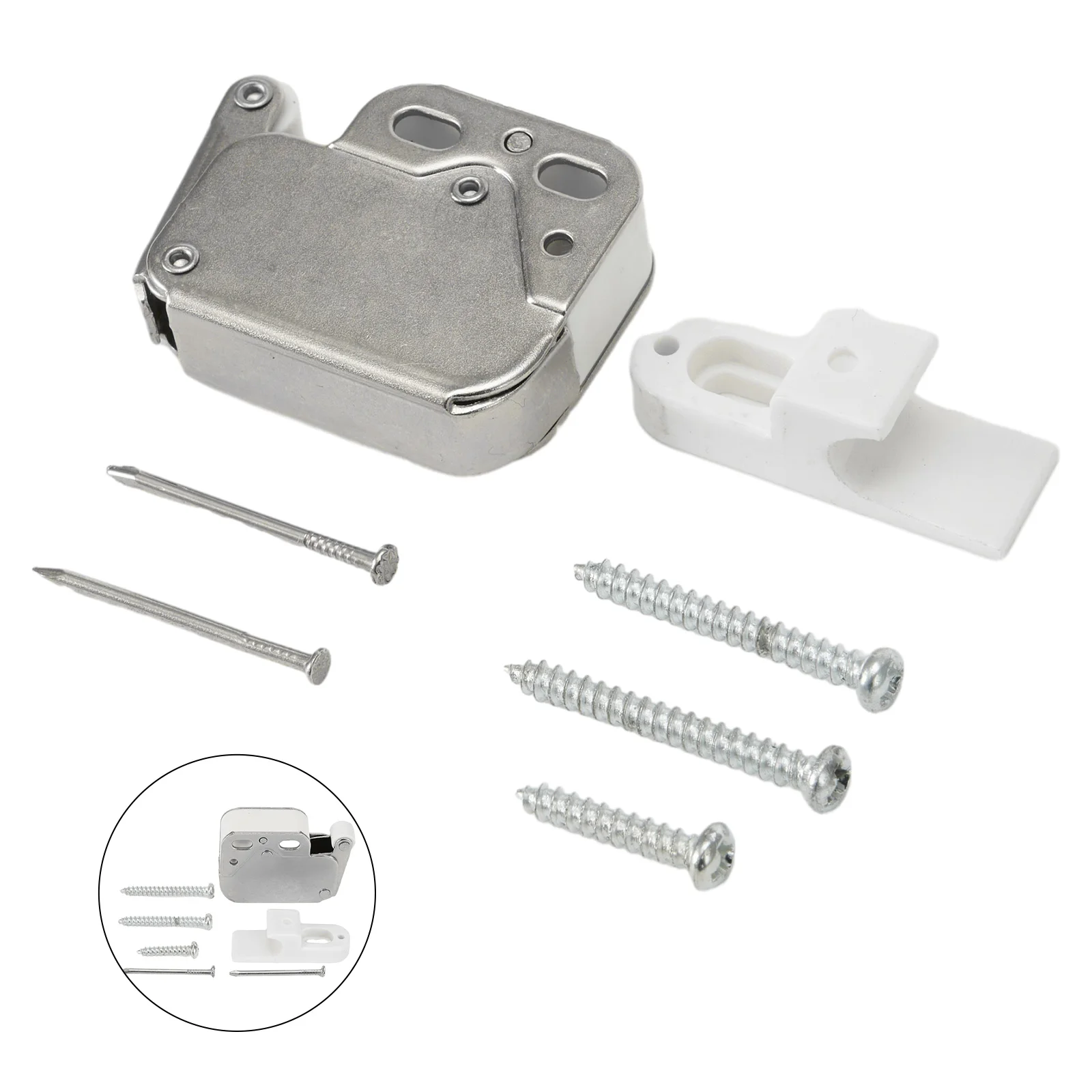 Mini Touch Latch Automatic Spring Push Catch Bounce Lock For Inset Rebated And Butt Closing Doors Furniture Hardware Accessorie