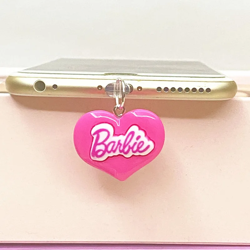 MINISO 3D Barbie Phone Anti-Dust Plug For iPhone Samsung Xiaomi Huawei Type C Android Charging Port Protectors Resin Dustplugs