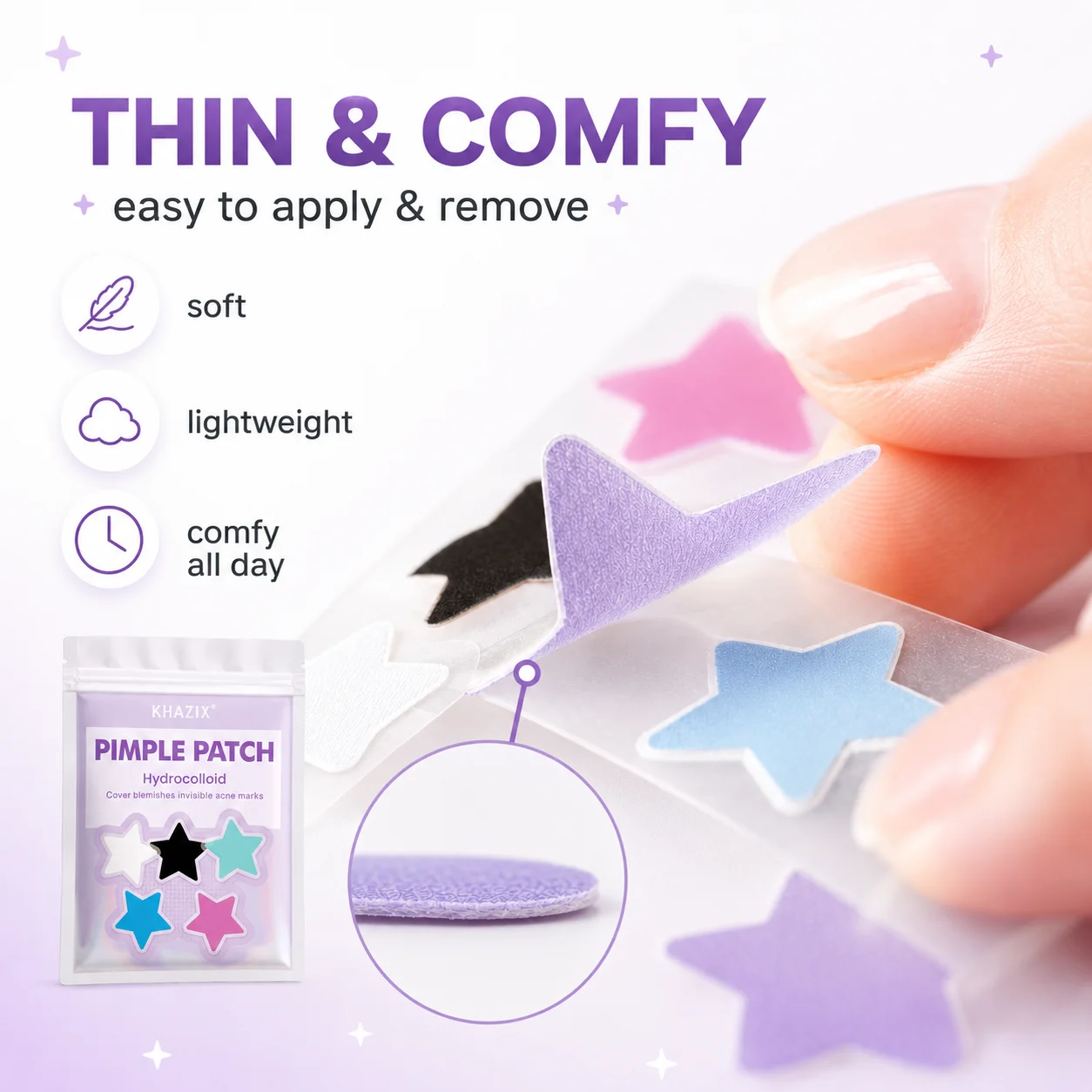 240pcs Cute Colorful Star Pimple Patches, Acne Spot Covers for Face Blemishes and Pimple Marks, Unisex. view 5